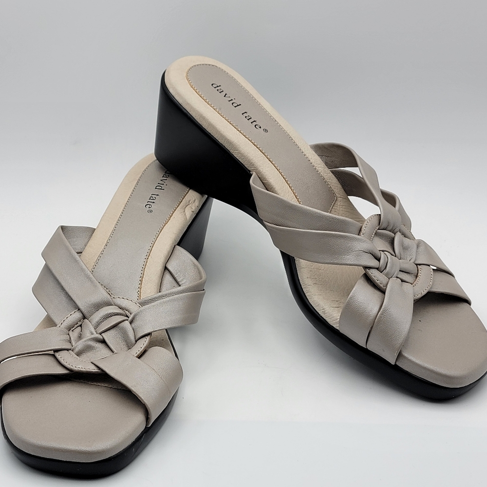 David‎ Tate Women's Gray Wedge Sandals SIZE 12M #1496